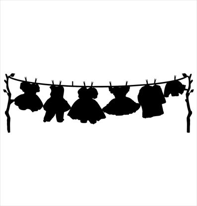 Picture of Paper Dolls Washing Line Chipboard