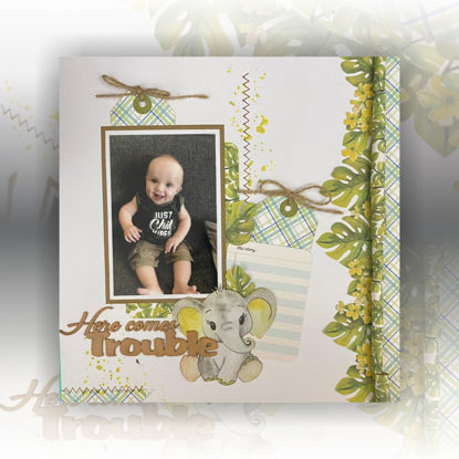 Picture of Here Comes Trouble Single Page Scrapbook kit - Elanie