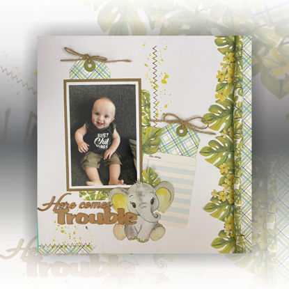 Picture of Here Comes Trouble Single Page Scrapbooking Kit - Elanie