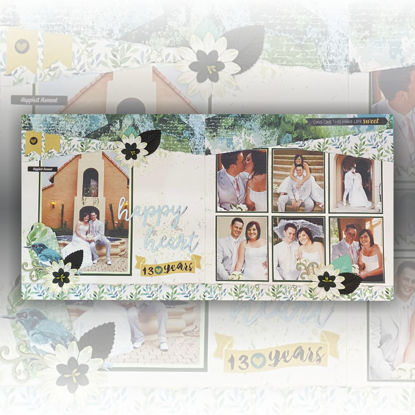 Picture of Happy Heart Double Page Scrapbooking Kit - Elanie