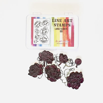 Picture of Line Art Stamp Set - Large Flowers 001