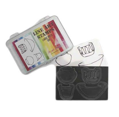 Picture of Line Art Stamp Set - Large Pots 001