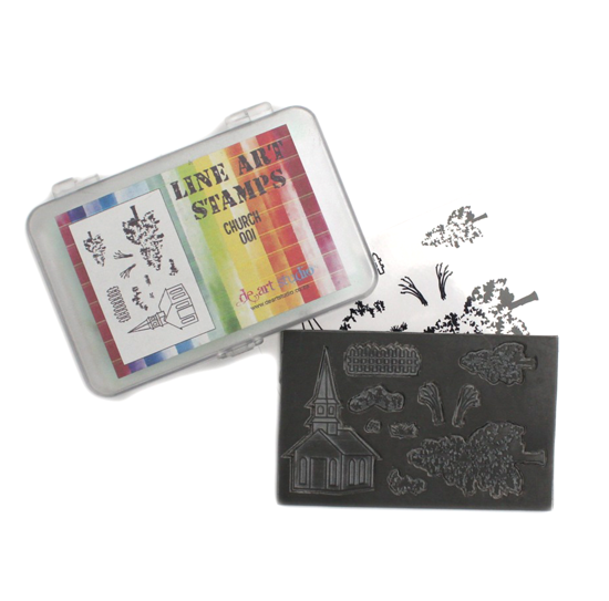 Picture of Line Art Stamp Set - Church 001