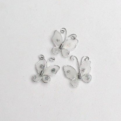 Picture of Wire Net Butterfly - White - 2cm - 205036-01