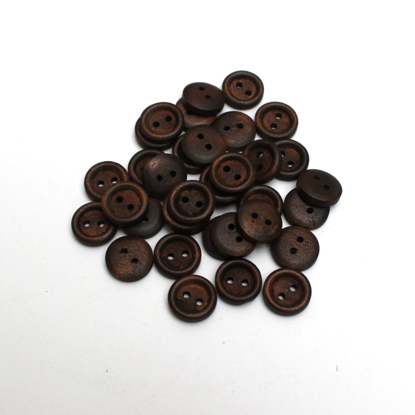 Picture of 204496 - Wooden Brown Buttons - 10mm