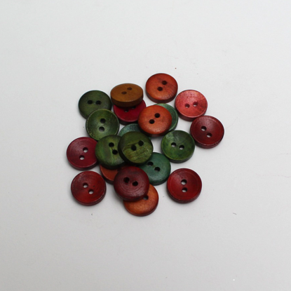 Picture of 204068 - Wooden Coloured Buttons - 15mm