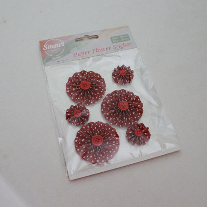 Picture of 20426-3 - Paper Flower Sticker Set 1 - Red