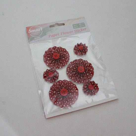 Picture of 20426-3 - Paper Flower Sticker Set 1 - Red