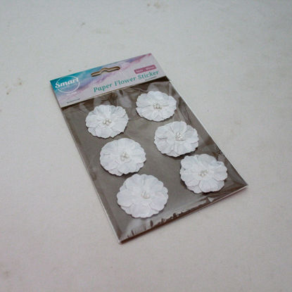 Picture of 20427-1 - Paper Flower Sticker Set 2 - White