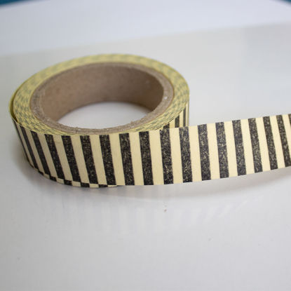 Picture of Washi Tape - Black & Cream Stripes