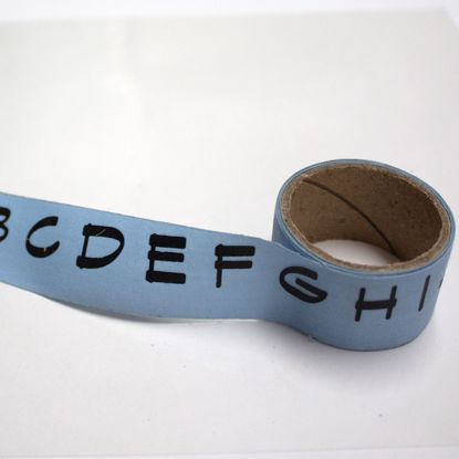 Picture of Fabric Washi Tape - Light Blue Alphabet