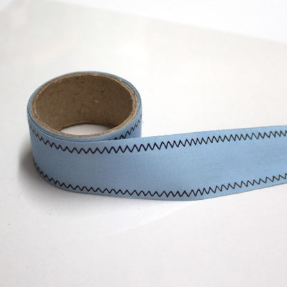 Picture of Fabric Washi Tape - Light Blue with Zig Zag Edge
