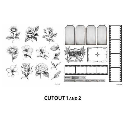 Picture of Noir & Blanc Cutout Sheets (2 Cut out Sheets)
